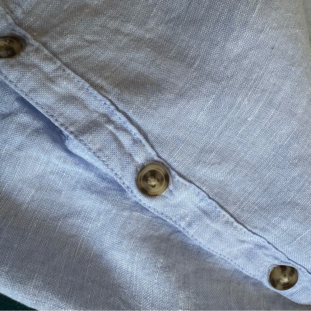 RACHEL Rachel Roy Light Blue Linen Sleeveless Top Size Medium Coastal Summer - Picture 7 of 9